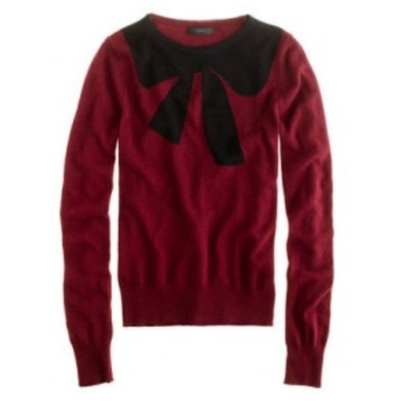 J. Crew Sweaters - J Crew Black Label Giant Bow Wool Blend Sweater S